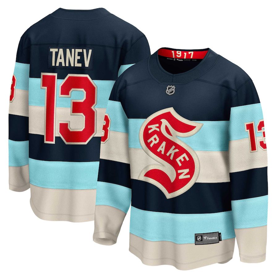 Men Seattle Kraken #13 Brandon Tanev Fanatics Branded Deep Sea Blue 2024 NHL Winter Classic Breakaway Player Jersey->more nhl jerseys->NHL Jersey